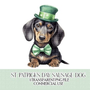 St Patrick's Day Dackel, Dackel, Dackel, Sublimationsdatei, Kartenherstellung, Scrapbook-Buchung, kommerzielle Nutzung, Bastelclipart
