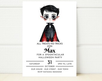 Dracula Halloween Party Invitation for Boys (Digital Printable)