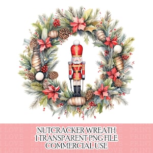 Coroa de quebra-nozes Design de sublimação de Natal Clipart PNG Cartão festivo Fazendo download instantâneo Uso comercial