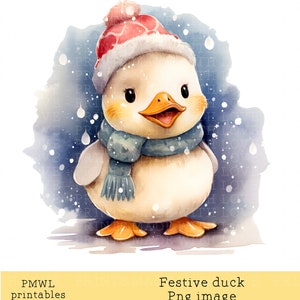 Kerst eend clipart schattig feestelijk eendje in sneeuw sublimatie kaart maken boog maken scrapbookingateliers png duck 2