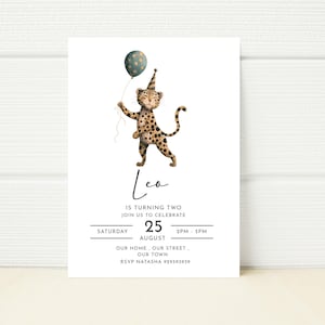 Editable Tiger Birthday Party Invitation Invite Template Printable Phone Invite Mobile  Download Zoo Safari Wild Party Girls Boys