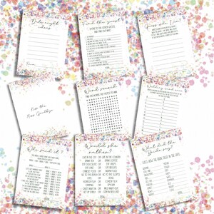 Lesbian Bridal Shower Party Games Bundle 9  Hen Do Bachelorette Party Mrs & Mrs The Brides Printable Party Games Instant Download Rainbow