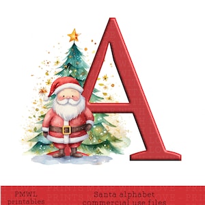 Alfabeto di Natale Babbo Natale Festa di Natale Biglietti di auguri Disegni Creazione di distintivi Fiocco per capelli Piccolo Uso commerciale consentito File PNG Tazze