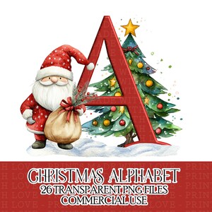 Weihnachtsmann Alphabet Weihnachtsmann Sublimation png Festliche Karte machen Designs Abzeichen Haarschleife kleine kommerzielle Nutzung Datei Tassen download