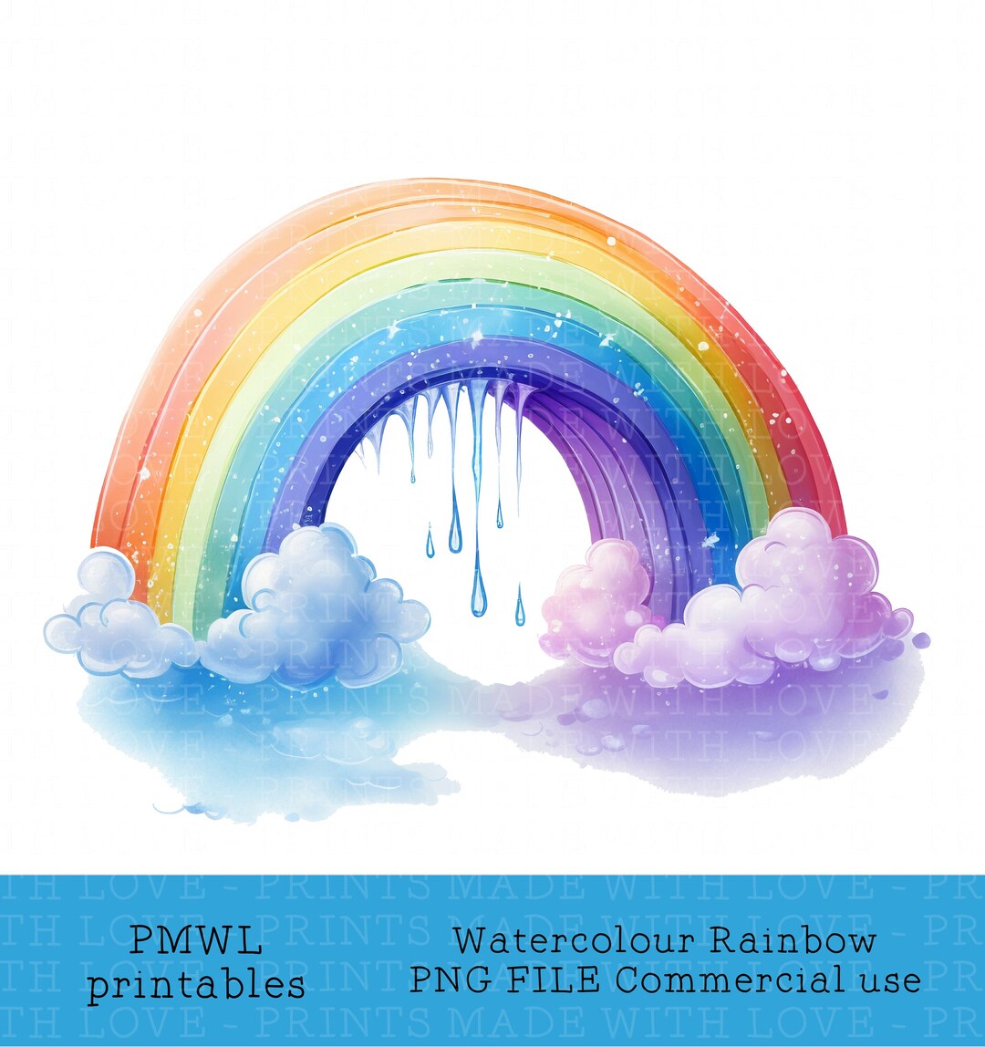 Watercolour Pastel Rainbow , Card Making , Sublimation , Commercial Use ...