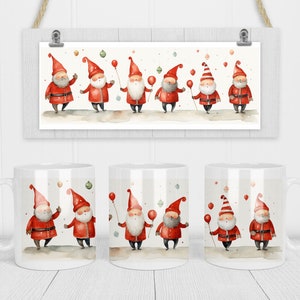 Envoltório de caneca digital para festa do Papai Noel, arquivo de sublimação, Papai Noel, pequeno uso comercial, caneca para festa de Natal, envoltório de caneca de 11 onças,
