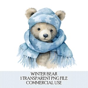 Winter teddybeer blauwe baby jongen meisje nieuwe baby verjaardag sublimatie afbeelding ontwerp kaart maken badge maken kleine commerciële gebruik downloaden