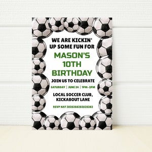 Soccer Birthday Party Invitation Football Invitation Soccer Invite Sports Party Sports Invitation Editable Template Download Printable