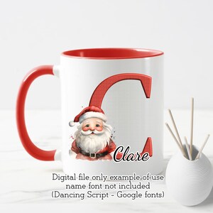 Kerstman kerstalfabet Kerstman sublimatie ontwerp commercieel gebruik, feestelijke alfabet clipart, kaarten maken