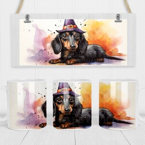Dackel Dackel Hund Halloween Becher wickeln Herbst Herbst Sublimation kommerzielle Nutzung jpg Datei Halloween Handwerk Herbst