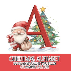 Santa Weihnachten Alphabet Weihnachtsmann Sublimationsdateien Festliche Karte machen Designs Abzeichen Haarschleife kleine kommerzielle PNG-Datei Tassen