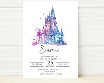 Princess Castle Birthday Party Invitation, Magical Girls E-Invite (Digital)
