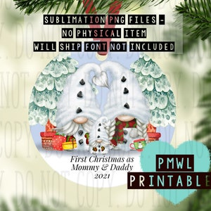 Christmas decoration template , snowman , gnomes boy , First Christmas Mummy and Daddy , mommy , commercial gonk , sublimation design png