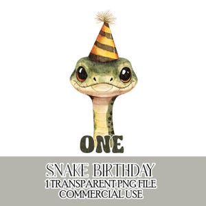 Anniversaire serpent un fichier Clipart PNG Téléchargement instantané Joyeux 1er anniversaire T-shirt fabrication de cartes Créations d'anniversaire Téléchargement instantané