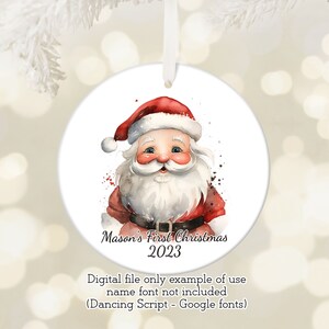 Weihnachtsmann Aquarell Effekt Clipart PNG Datei Weihnachtsmann Sublimation Design Kartenherstellung Aufkleber Abzeichen Kommerzielle Nutzung Erste Christbaumkugel