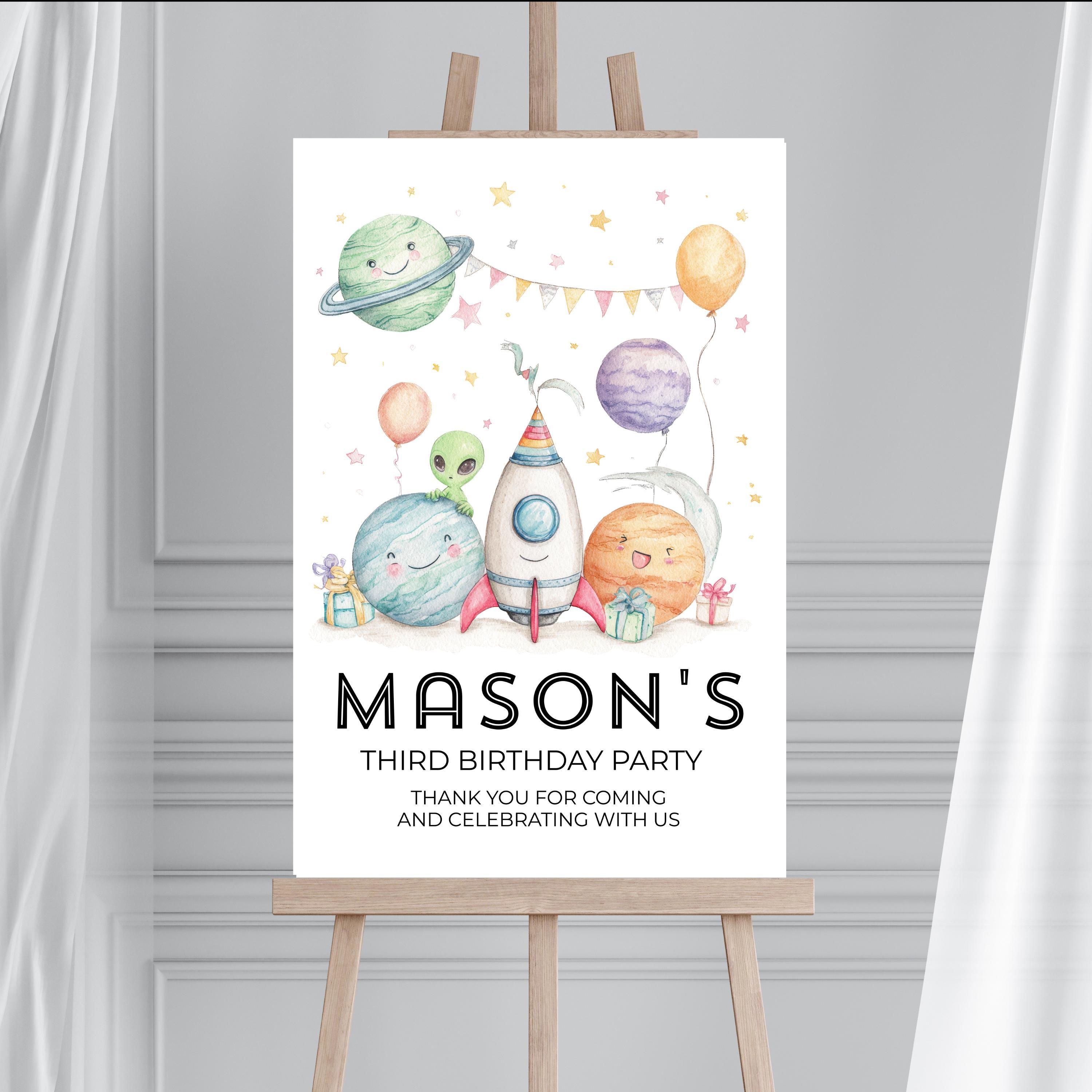 Editable Alien Birthday Welcome Sign, Space Party Decor (digital) - Etsy