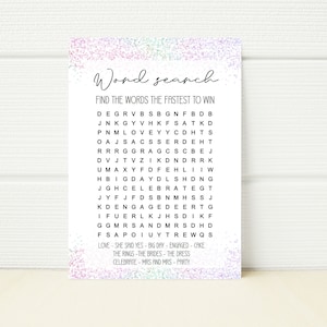 Lesbian Hen Do Word Search Mrs & Mrs The Brides Bridal Shower Bachelorette Party confetti Rainbow  Printable Game Digital Instant Download