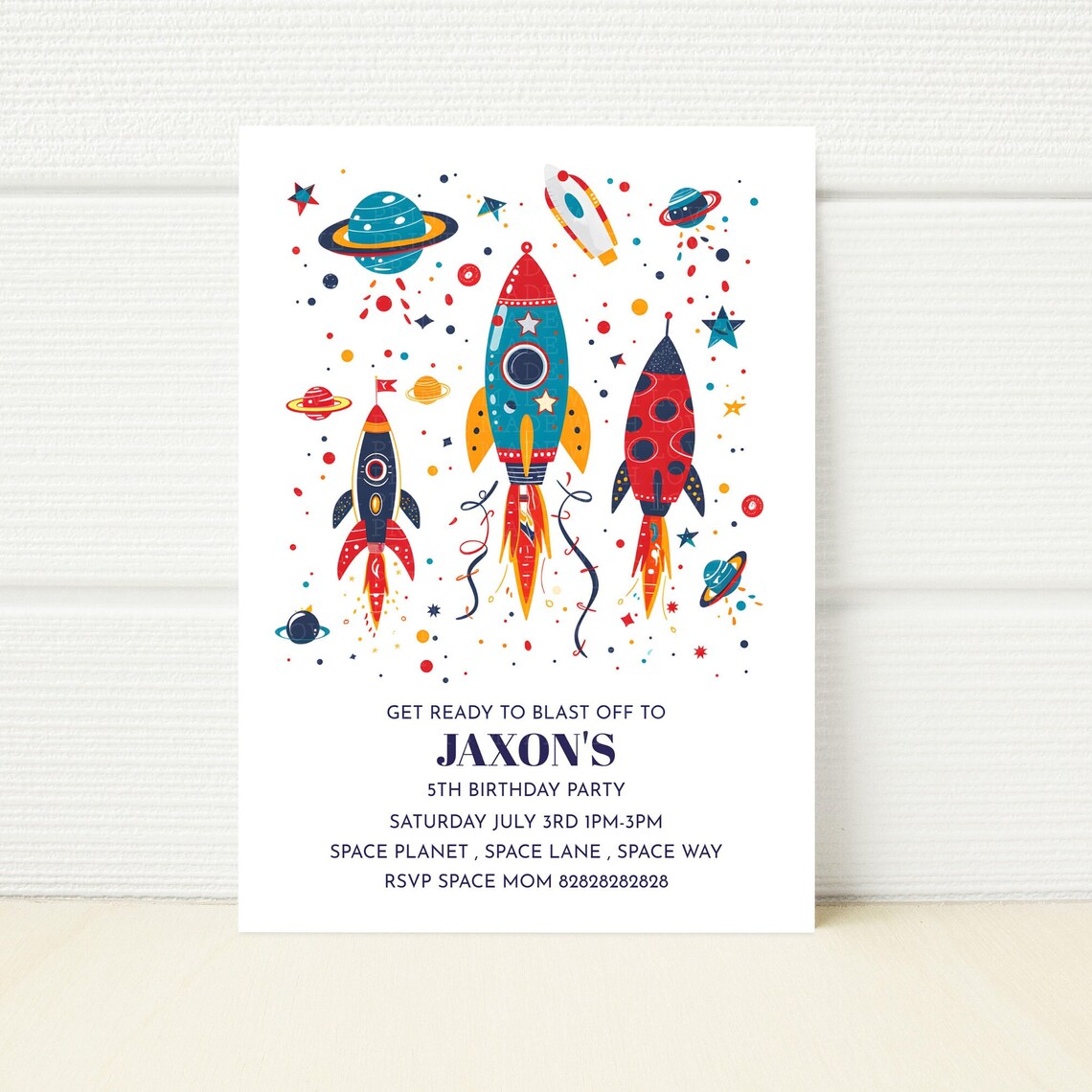 Rocket Inviation Editable Space Rocket Birthday Invitation, Galaxy Party Invite (digital ...