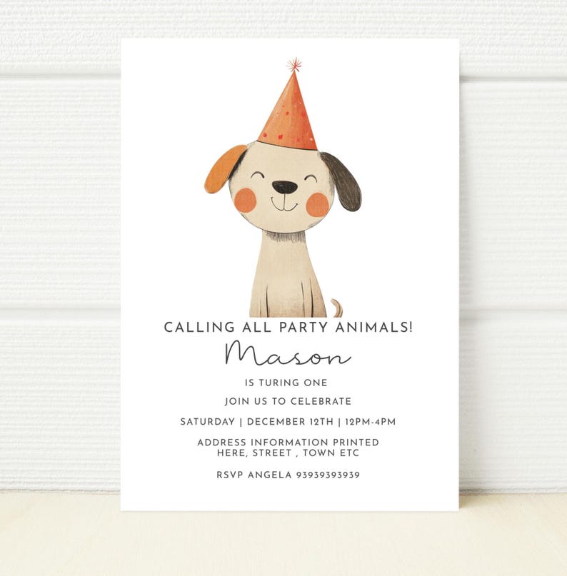 Editable Puppy Birthday Invitation, Pet Shop Party (digital Invite) - Etsy