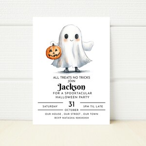 Spooky Ghost Halloween Party Invitation: Printable Template (Digital Download)