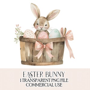 Easter Bunny Pastel aquarel mooie clipart afbeelding sublimatie ontwerp kaart maken stickers etiketten boog maken PNG-afbeelding commercieel gebruik