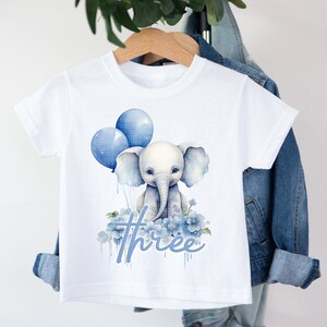 Elefante blu compleanno clipart file artistico 3o compleanno tre oggi 3 sublimazione design primo compleanno ragazzo ragazza unisex creazione di carte t-shirt