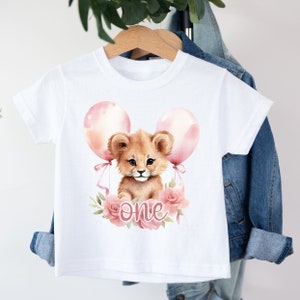 Lion Cub Pink Birthday Number Clipart Sublimation Card Making images 1 - 5 1er 2e 3e 4e 5e un deux trois quatre cinq utilisation commerciale