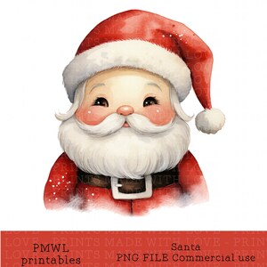 Weihnachtsmann Aquarell Png Clipart Weihnachtsmann Sublimationskartenherstellung Basteln Sofortiger Download Festliche Basteln Scrapbooking Becher