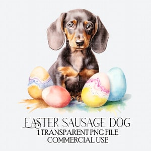 Wurst Hund Ostereier Clipart Bild Sublimation digitale Datei sofortiger Download kleine kommerzielle Nutzung Handwerk Bild Dackel Hund Dackel