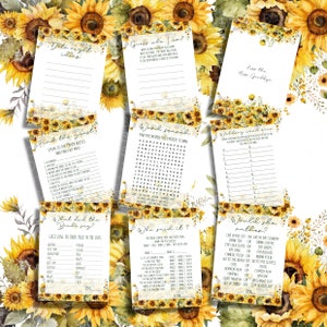 Lesbian Sunflower Bridal shower Hen Do Party Games Bundle 9 games Bachelorette Party Mrs & Mrs The Brides Printable Party Instant Download