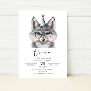 Wolf Birthday Party Invitation Wild Party Invite Boys Girls Digital Editable Template Printable Download Phone 1st 2nd 3rd 4th 5th 6th 7th
