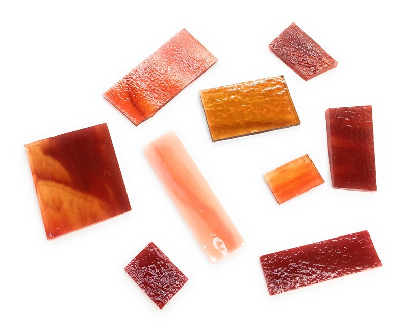 Red Fused Glass Supplies Bundle Bullseye Coe 90 50g Fusing Etsy UK