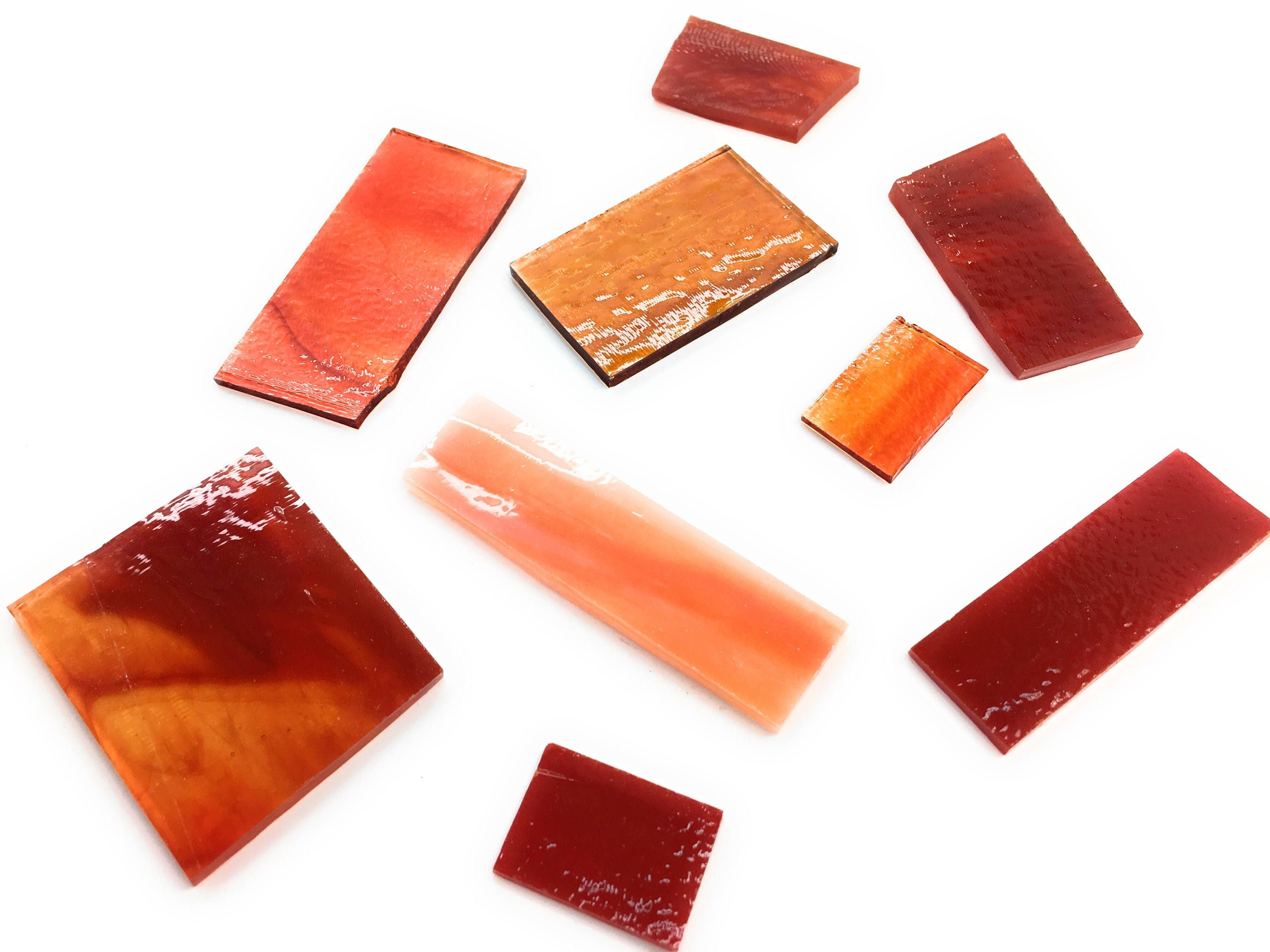 Red Fused Glass Supplies Bundle Bullseye Coe 90 50g Fusing Etsy UK