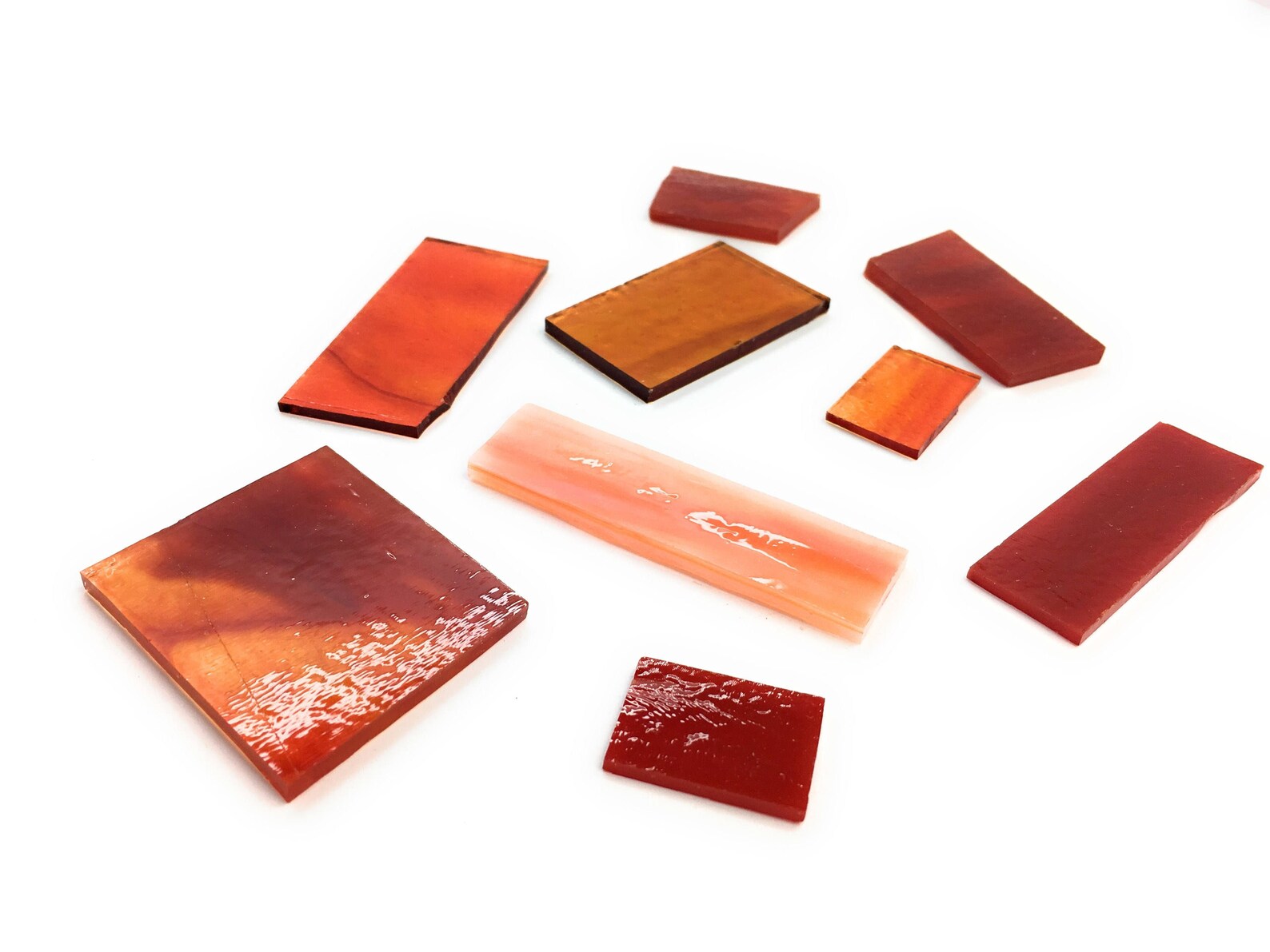 Red Fused Glass Supplies Bundle Bullseye Coe 90 50g Fusing Etsy UK