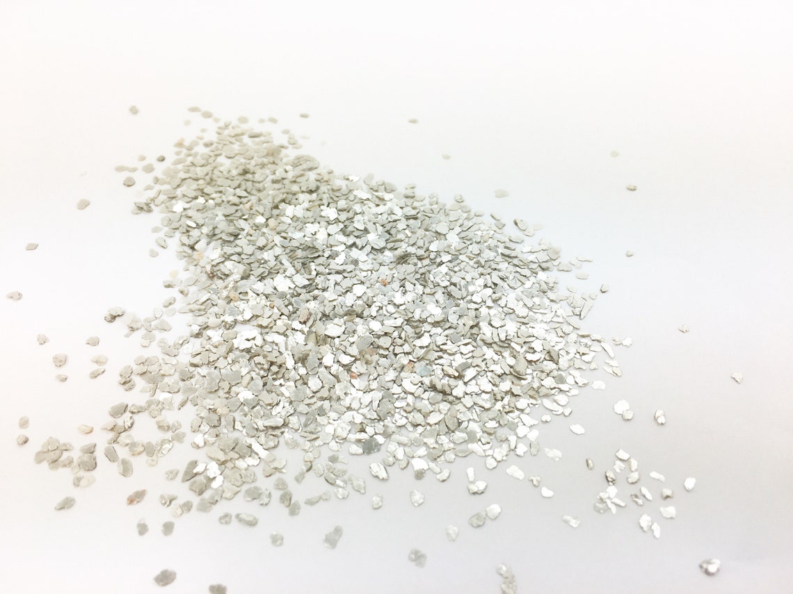 Silver Glitter Mica Flakes Fused Fusing Glass Resin Jewellery Etsy