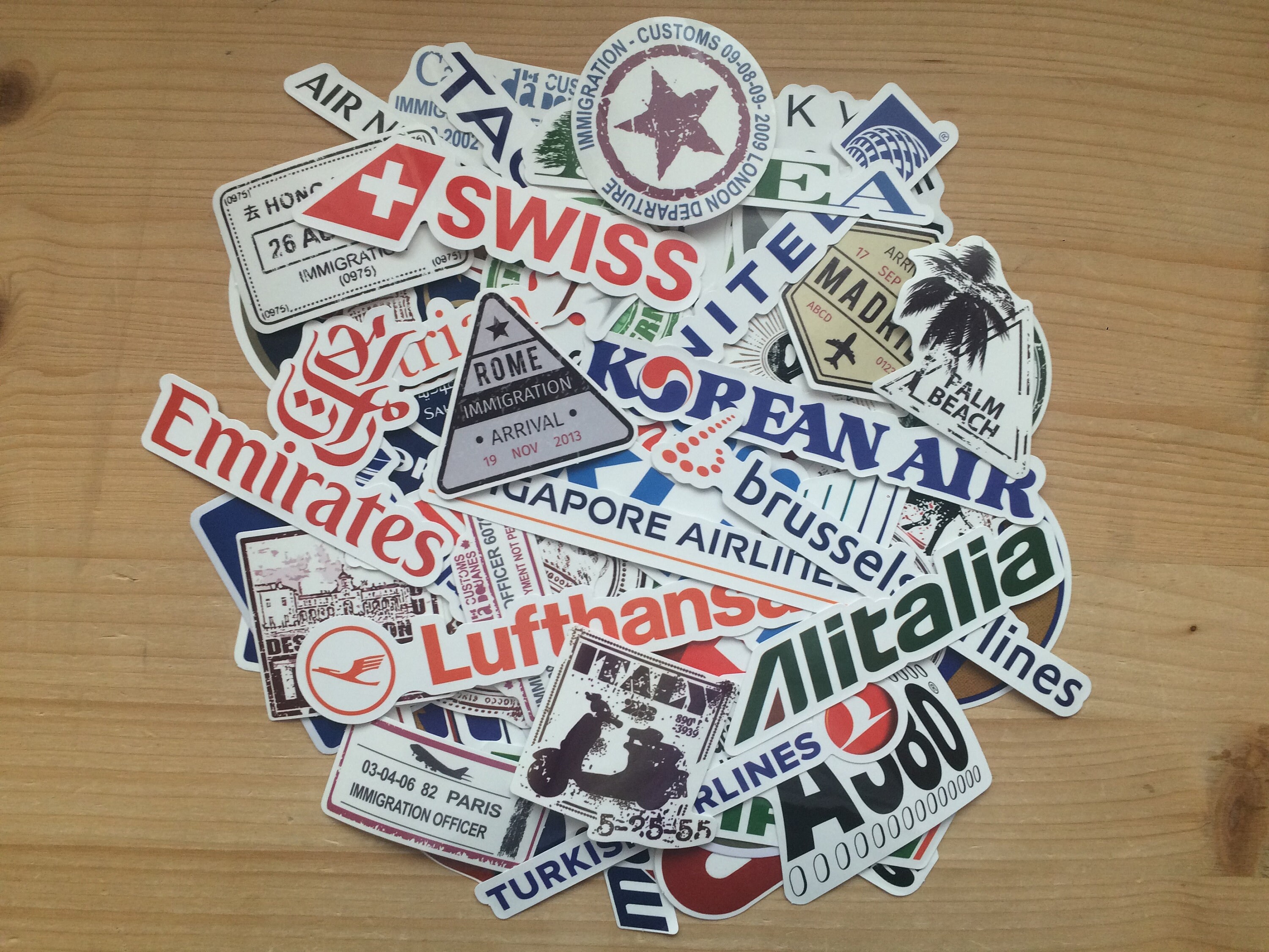 Stickers Pack airlines airplane logo travel passport Etsy