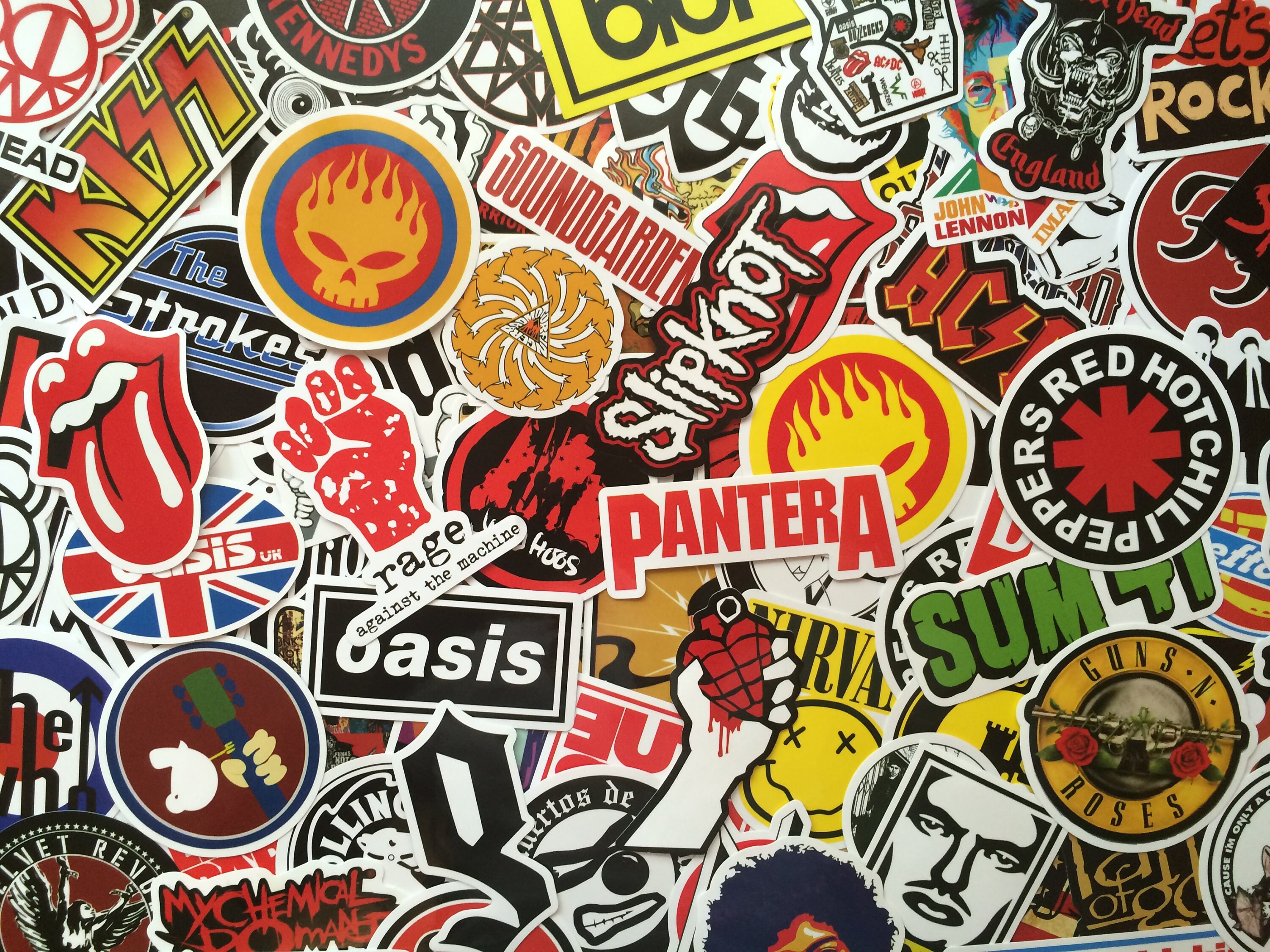 hardcore rock punk logos and groups of Hardrock vinyl sticker stickers rock band Lot of stickers rock music band Skate metal