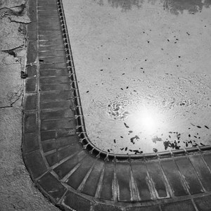 pool, reflections, shadows, black and white, los angeles, california, photography, print, modern, minimalist, abstract, photography print