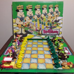 フリントストーン　チェス　レトロゲーム The Flintstones Chess Set - 1993 Cartoon Hanna Barbera Vintage 90s