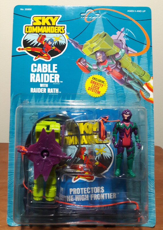 Vintage Sky Commanders CABLE RAIDER With RAIDER RATH Figure Kenner Toys SEALED