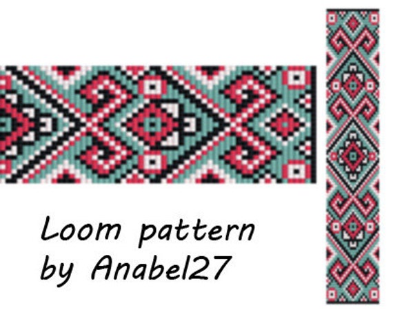 Loom Pattern Beading Pattern 18 Bead Loom Pattern Square | Etsy