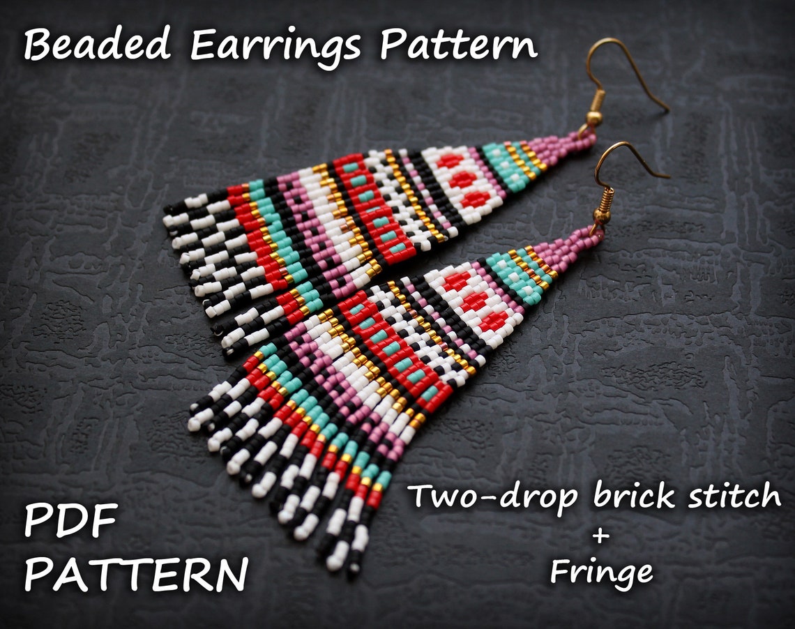 Seed Bead Earrings Pattern Delica Bead Pattern Delica Bead Etsy