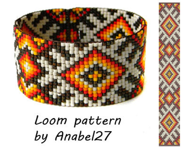 Bead Loom Pattern for Bracelet Delica Seed Bead Pattern Ethnic Etsy