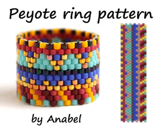Peyote ring pattern Wide beaded ring pattern Seed bead ring | Etsy