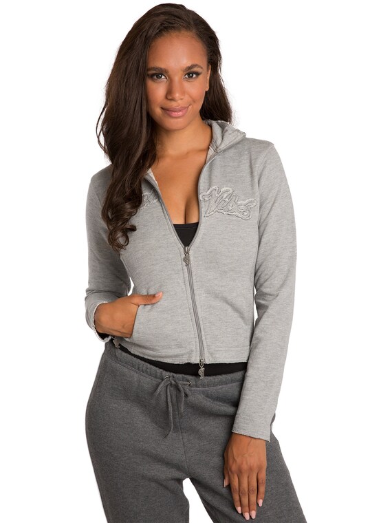 terry fitted full zip hoodie