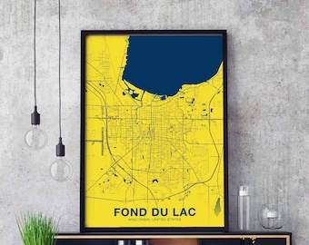 WISCONSIN Street Decal wi city state us wall road gift I LOVE FOND DU LAC