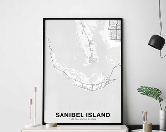 Sanibel island | Etsy Sanibel Island Map Pillow Ft Myers