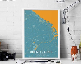 BUENOS AIRES Argentina map poster black white Hometown City Print Modern Home Decor Office Decoration Wall Art Dorm Bedroom Gift