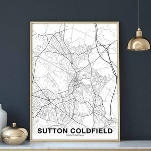 SUTTON COLDFIELD Great Britain poster color Hometown City Print Modern Home Decor Office Decoration Wall Art Dorm Bedroom Gift