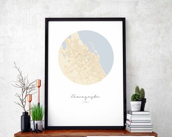 FAMAGUSTA Cyprus map poster wall decor design modern minimal nordic travel bedroom home art vintage retro dorm nursery housewarming